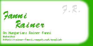 fanni rainer business card